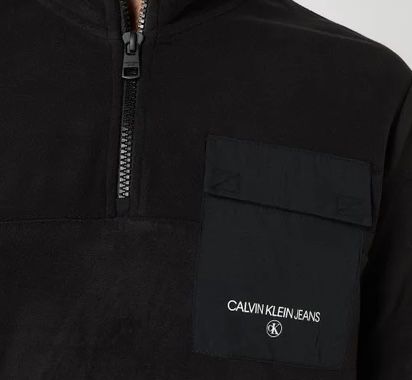 Calvin Klein Jeans Troyer aus Fleece in Schwarz für 39,99€ (statt 63€)