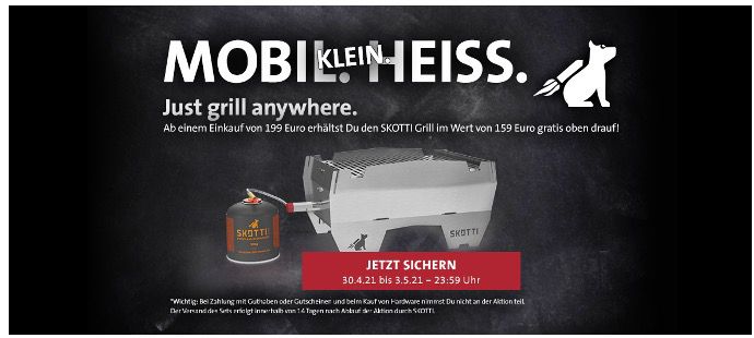 🔥 Kreutzers: Skotti Grill im Wert von 155€ ab einem 199€ Bestellwert + 20% Rabatt auf Fleisch/Wurst