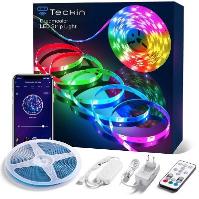 Teckin 5m RGB LED Streifen mit App Steuerung für 18,99€ (statt 27€)