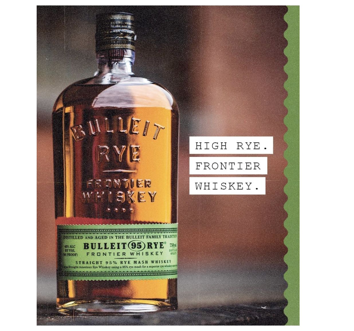 Bulleit 95 Rye Frontier Whiskey (0,7 Liter) für 22€ (statt 33€)