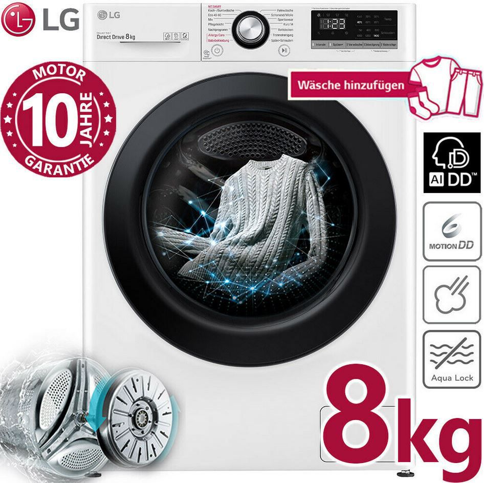 LG F4WV408S0   8Kg Waschmaschine max 1.400U/min Dampffunktion für 309,59€ (statt 394€)