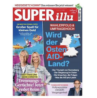 26 Ausgaben der SUPERillu für 46,20€ + 40€ Scheckprämie