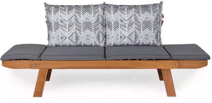 ambia Holz Gartenbank mit Auflage und Kissen für 213,95€ (statt 299€)