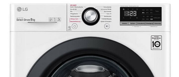 LG F4WV408S0   8Kg Waschmaschine max 1.400U/min Dampffunktion für 309,59€ (statt 394€)