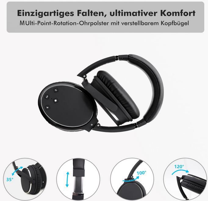 Srhythm NC25 Over Ear Bluetooth Noise Cancelling Kopfhörer mit Mikrofon für 35,99€ (statt 60€)