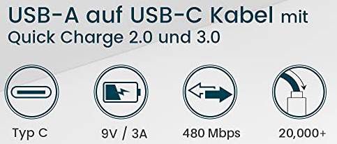 2er Pack: RAMPOW USB C Ladekabel (1 Meter) für 6,59€ (statt 12€) – Prime