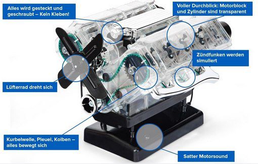 Franzis V8 Motor der große Technikbausatz für 48,71€ (statt 90€)