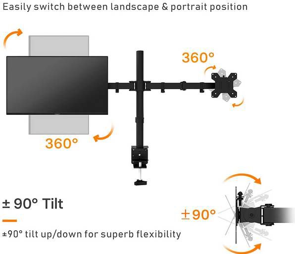 BONTEC MDM 002 -Monitor-Tischhalterung (13-27 Zoll) für 33,59