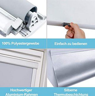 30% Rabatt auf Hengda Verdunkelungs Rollos   z.B. Modell 206 in Grau (50.7x97.4cm) für 25,62€ (statt 37€)