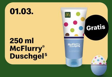 Gratis McFlurry Duschgel mit der Mc Donalds App