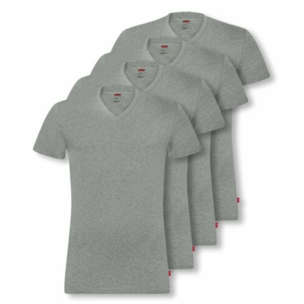 4er Pack Levis Herren T Shirts: Crew Neck u. V Neck für 36,99€ (statt ~52€)