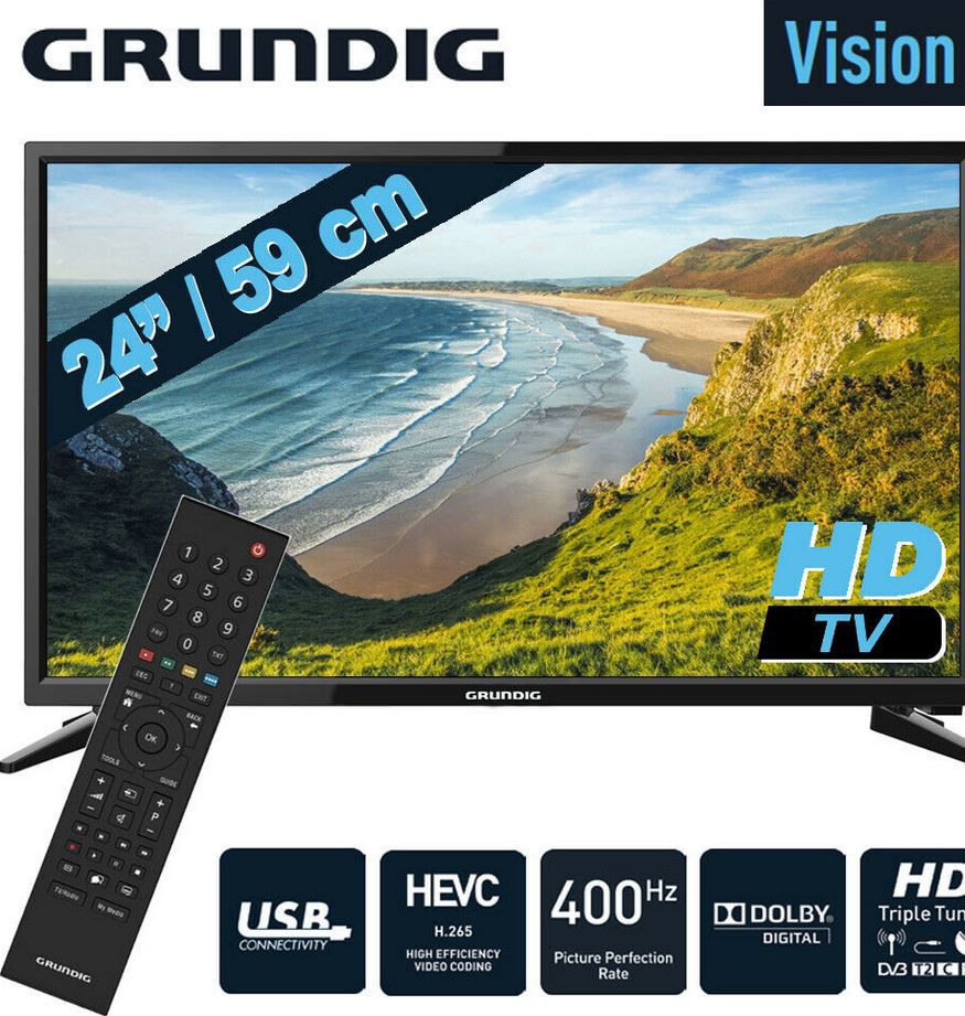 Grundig 24 Zoll HDready TV mit DVB T2 HDMI CI+ USB für 119,99€ (statt 135€)