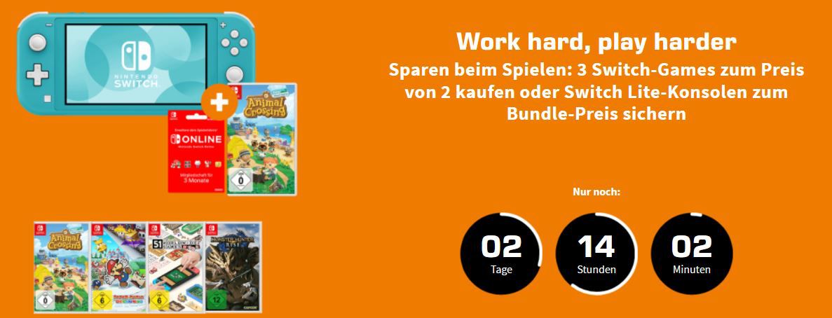 Nintendo Switch Game Aktion: 3 Spiele kaufen nur 2 bezahlen!