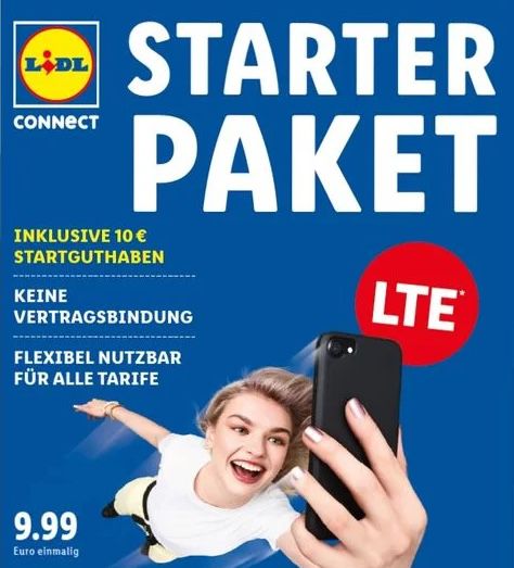 🔥 Lidl Connect Starterpaket im Vodafone Netz inkl. 10€ Startguthaben für nur 1,99€
