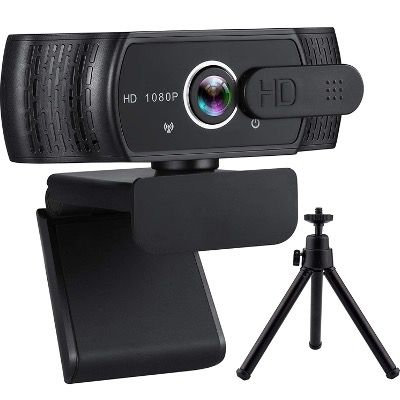 YIKANWEN Webcam 1080p FullHD mit Stereo Mikrofon und Datenschutz Abdeckung mit Stativ für 15,94€ (statt 29€)