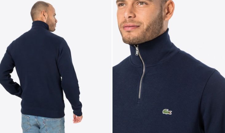 Lacoste Strickpullover aus 100% Baumwolle mit Stehkragen für 90,30€ (statt 120€)