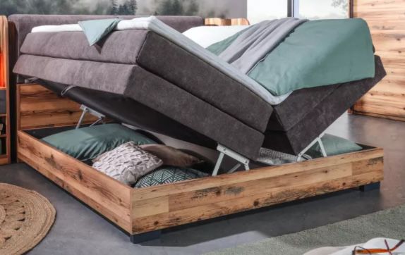Boxspringbett in Eichefarben mit Bonellfederkern inkl. 7 Zonen Matratzen + Bettkästen ab 1.299€ (statt 1.799€)