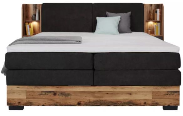 Boxspringbett in Eichefarben mit Bonellfederkern inkl. 7 Zonen Matratzen + Bettkästen ab 1.299€ (statt 1.799€)