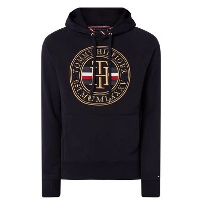 Tommy Hilfiger Hoodie mit Logo Stickerei in Marineblau für 63,99€ (statt 118€)   S bis 3XL