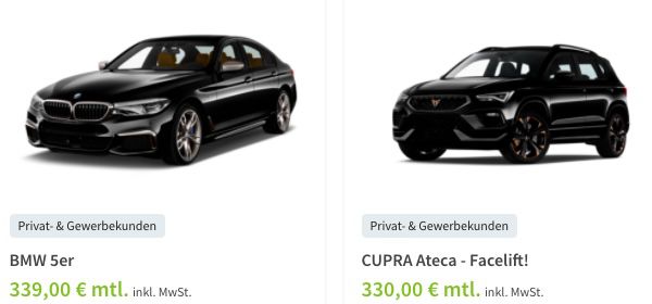 Leasingmarkt Leasing Frühjahrsputz   z.B. Cupra Ateca Facelift (sofort verfügbar) 330€ mtl.