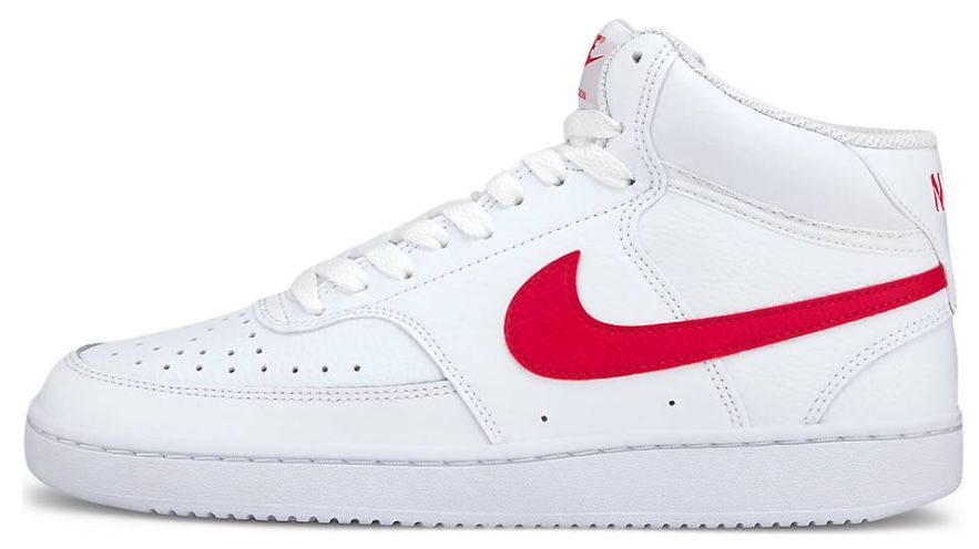 Nike Court Vision Mid Sneaker in Weiß mit rotem Logo für 41,41€