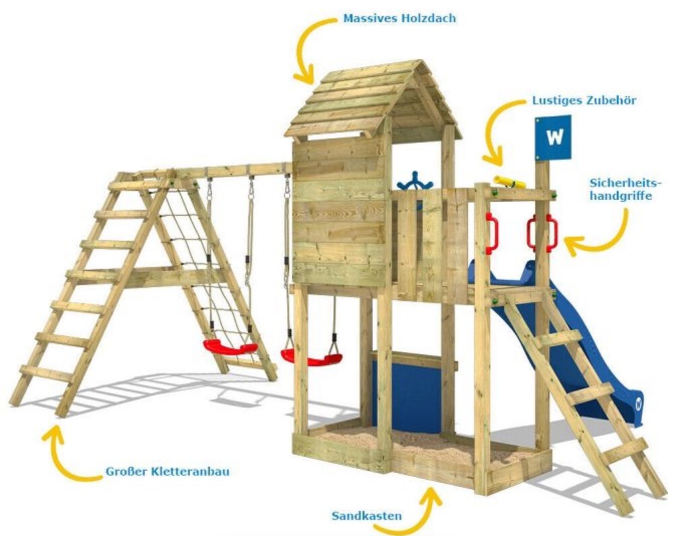 Wickey Smart Port Spielturm (Schaukel, Rutsche & Plane) für 619,95€ (statt 670€)
