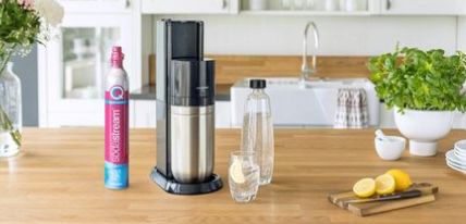 SODASTREAM Duo-Wassersprudler 3x 1l Glasflasche 1l Kunststoffflasche neuer  CO2-Zylinder 