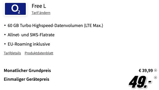 Apple iPhone 12 mit 64GB für 49€ + o2 Allnet Flat mit 60GB LTE für 39,99€ mtl.