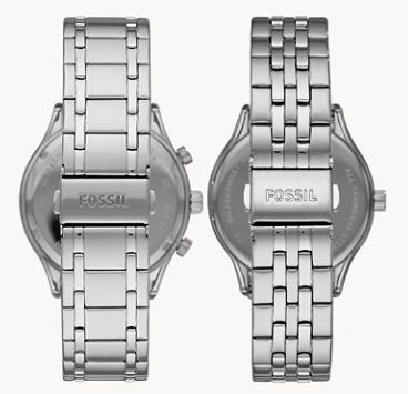 Fossil BQ2469 Uhren Set (44mm + 34mm) mit Edelstahl Armband für 63,80€ (statt 139€)