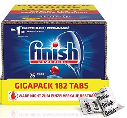 182x Finish All in 1 Spülmaschinentabs für 19,31€ (statt 24€)   Prime Sparabo