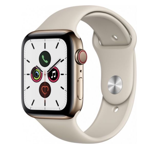 Apple Watch Series 5 GPS + LTE 44mm in Edelstahl Gold für 399€ (statt 470€)