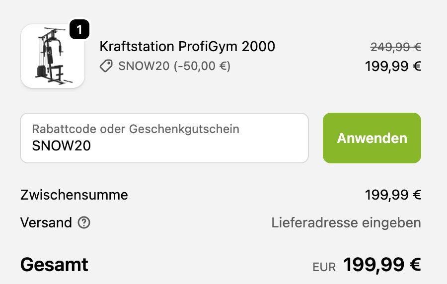 💪💨 ArtSport ProfiGym 2000 Kraftstation für 199,99€ (statt 230€)