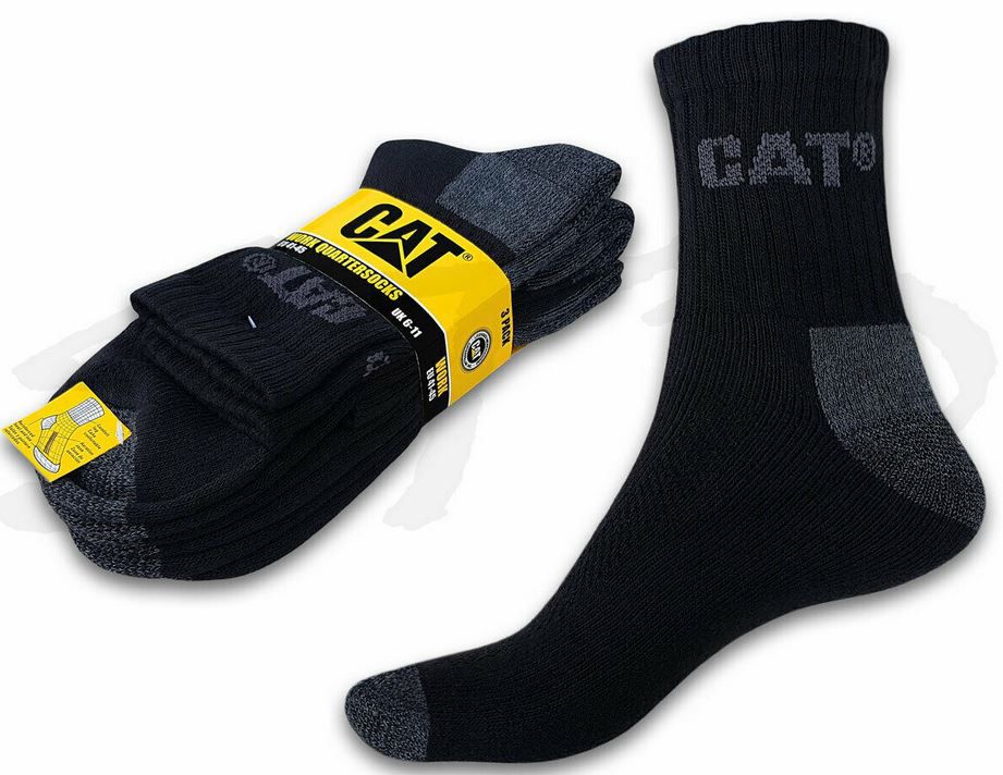 Gr 5 Paar 41-45 schwarz Socken / Arbeitssocken CAT / Caterpillar 