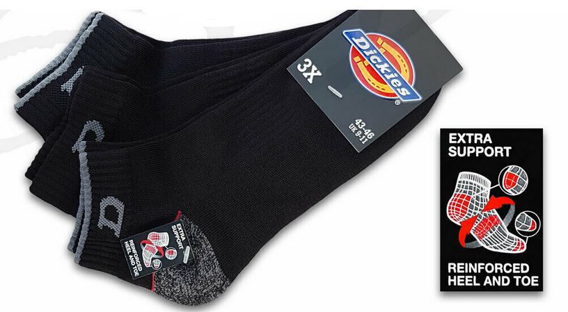 12 Paar Dickies Arbeits Sneaker Socken für 23,60€ (statt 29€)