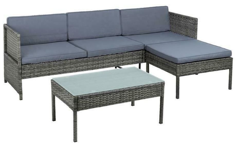 Estexo Polyrattan Sitzgruppe mit Tisch für 197,95€ (statt 249€)