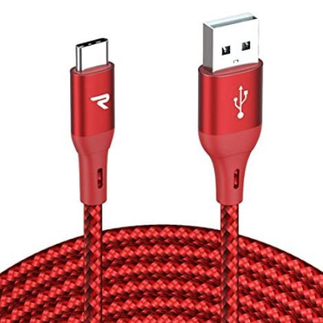 RAMPOW USB C Ladekabel auf USB 2.0 3 Meter in Rot für 3,49€ (statt 7€)   Prime