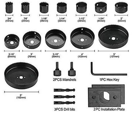 METERK/Michark Lochsägen Set 21teilig mit 13 Sägeblättern & 3 Bohrern für 13,99€ (statt 28€)