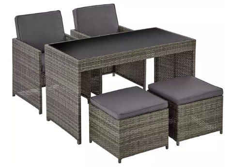 Gartenset aus Polyrattan Bilbao in Grau/Schwarz ab 209,30€ (statt 299€)