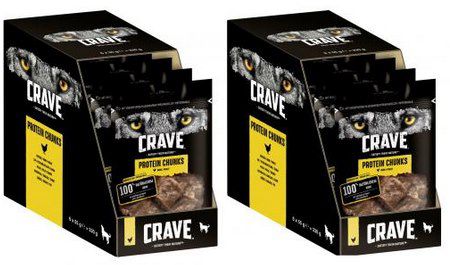 12 Beutel Crave Hundesnacks Protein Chunks mit 100% natürlichem Hauptbestandteil für 6,99€ (statt 24€)   MHD 03/2021