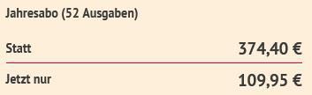 Wirtschaftswoche im Jahresabo für 109,95€ (statt 374€)