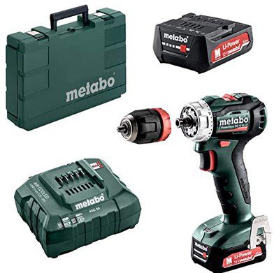 Metabo PowerMaxx BS 12 BL Q Akku Bohrschrauber mit 2x 2Ah Akku, Ladegerät & Koffer für 65,99€ (statt 135€)