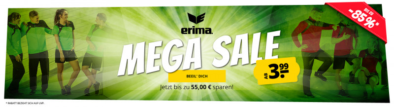 Erima Sale bei Sportspar ab 3,99€   z.B. Erima Club 1900 2.0 Präsentationsjacke ab 7,99€ (statt 21€)