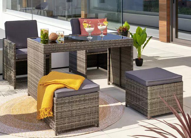 Gartenset aus Polyrattan Bilbao in Grau/Schwarz ab 209,30€ (statt 299€)