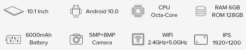 Teclast M40   10 Zoll LTE Tablet mit Android 10, 6GB & 128GB für 157,49€ (statt 210€)