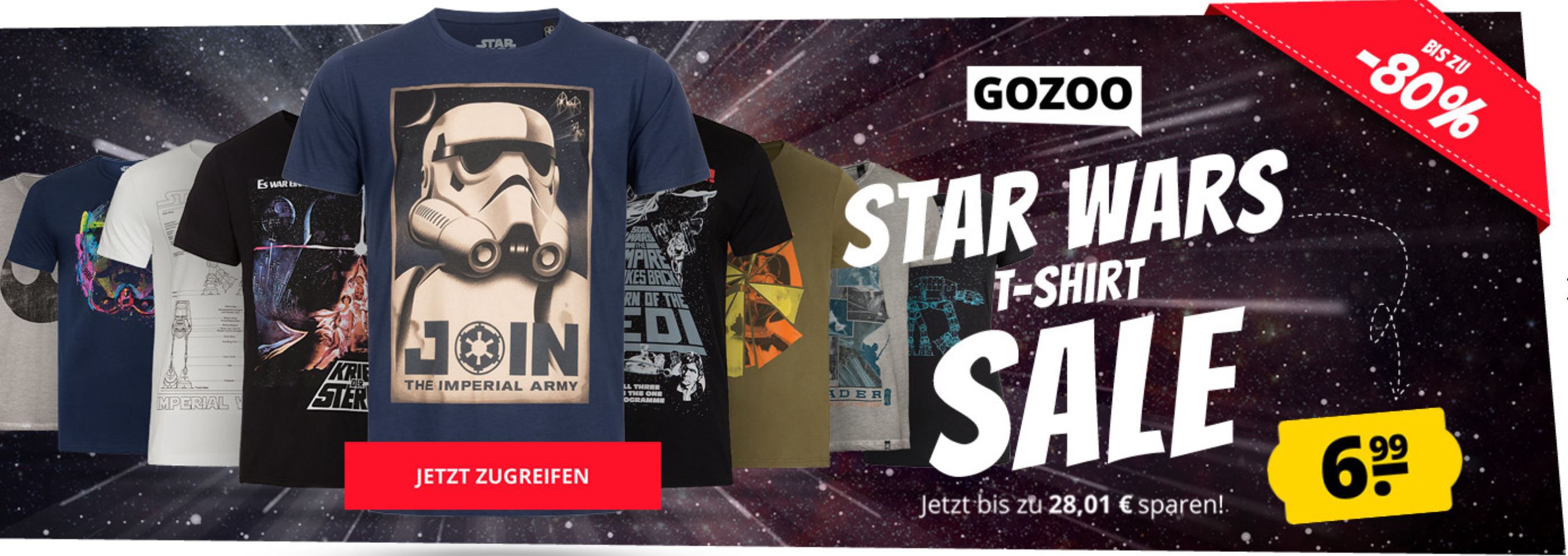Bis 11 Uhr: GOZOO x T Shirts im Sale   z.B. Superman oder Batman T Shirts in Restgrößen für je 6,99€