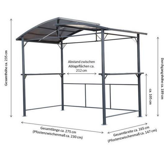 Leco Profi Grillpavillon XXL (2,75mx1,65m) für 435,94€ (statt 550€)