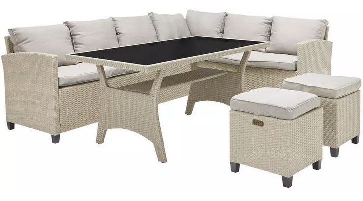 Modern living Liow 2: Loungegarnitur in Beige 16 teilig ab 453,08€ (statt 698€)