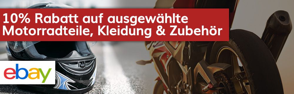 10% Rabatt auf ausgewählte Motorradteile, Kleidung & Zubehör