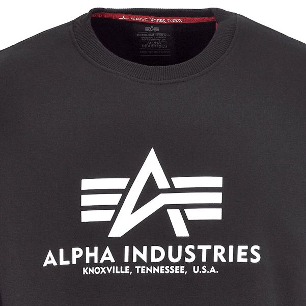 Alpha Industries Basic Sweater in Schwarz bis 5XL ab 33,99€ (statt 43€)