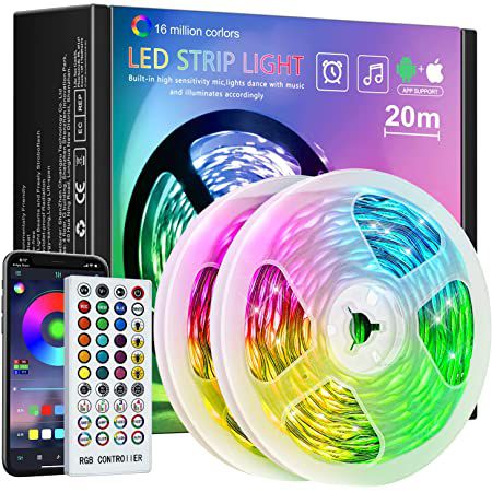 AONOR 2x 10m LED Streifen mit Fernbedienung & App Steuerung für 19,99€ (statt 40€)